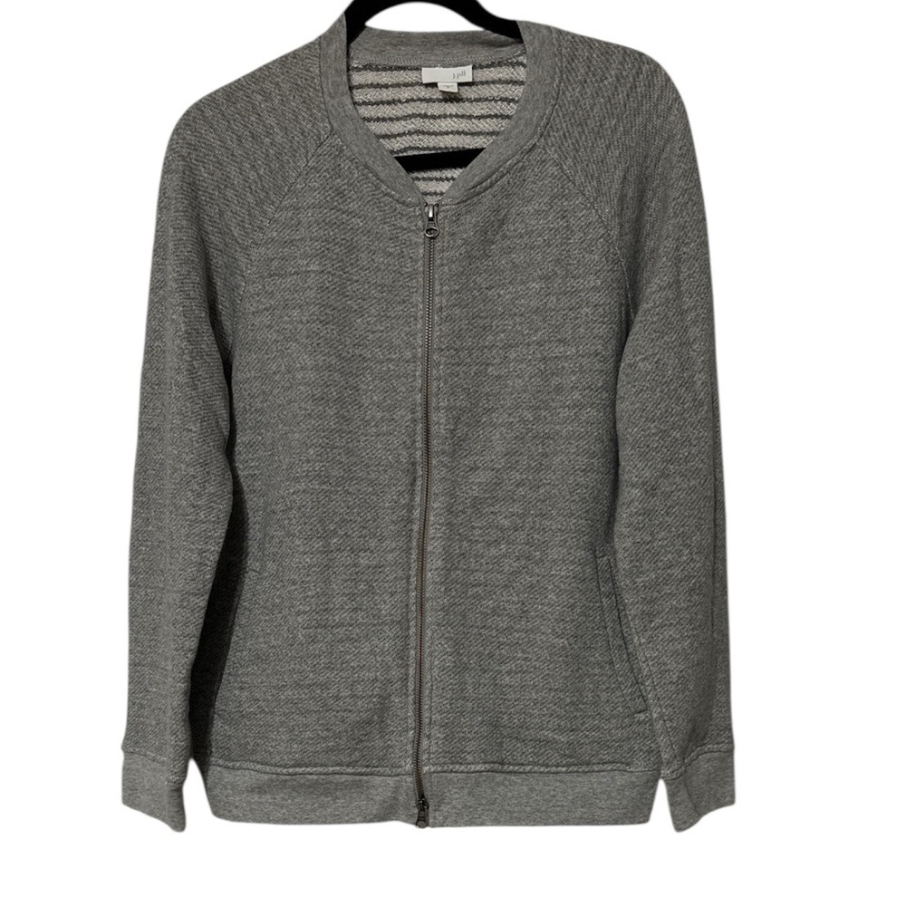 J. Jill Heather Gray Zip-Up Cardigan